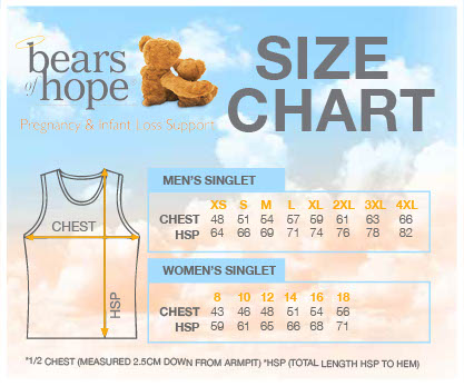 Bears Of Hope Ladies sublimated singlet - not personalised